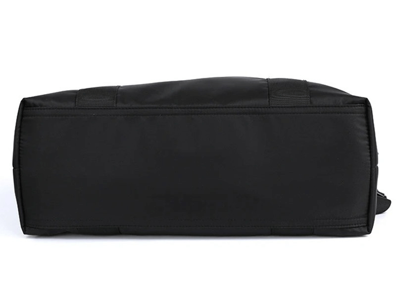 Bottom view of Fashion Nylon Crossbody Shoulder Travel Bag SF1959 in durable black polyester, perfect for fitness and outdoor use.